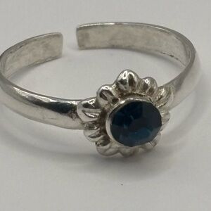 *NEW* Elegant 925 Silver Blue Gemstone Toe Ring